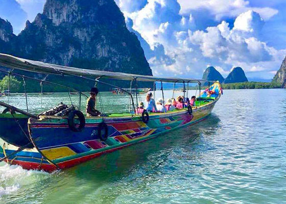 Phang Nga Bay James Bond Longtail Boat with Canoe